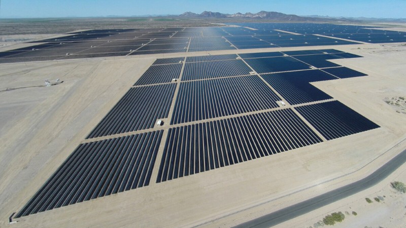 aerial view of solar plant