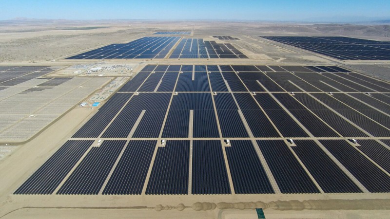 aerial view of solar plant
