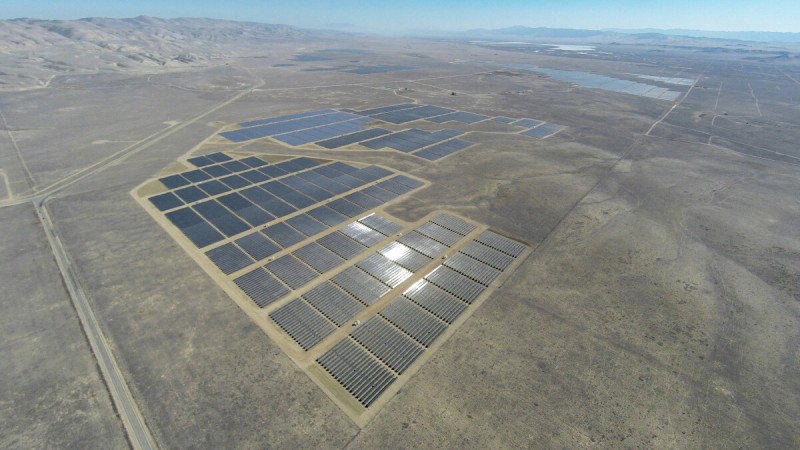aerial view of solar plant