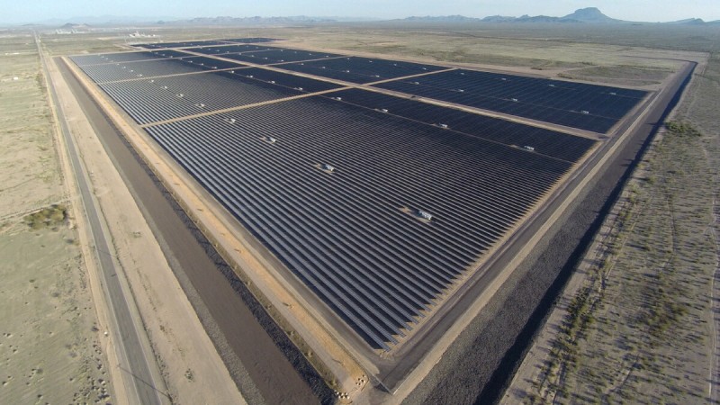 aerial view of solar plant
