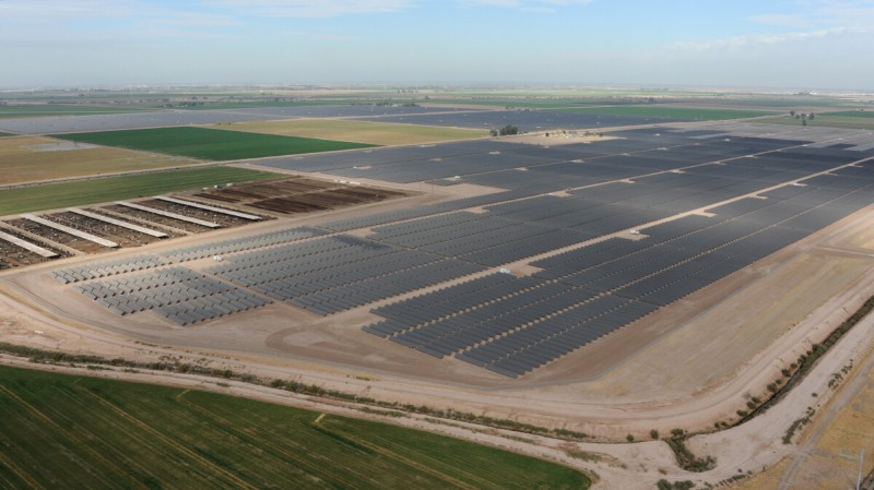 aerial view of solar plant